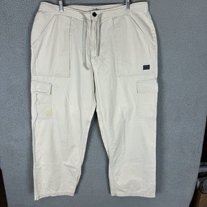 Guess Pants Mens 30x32 Beige Cargo Drawstring Khaki Y2K Baggy Loose‎